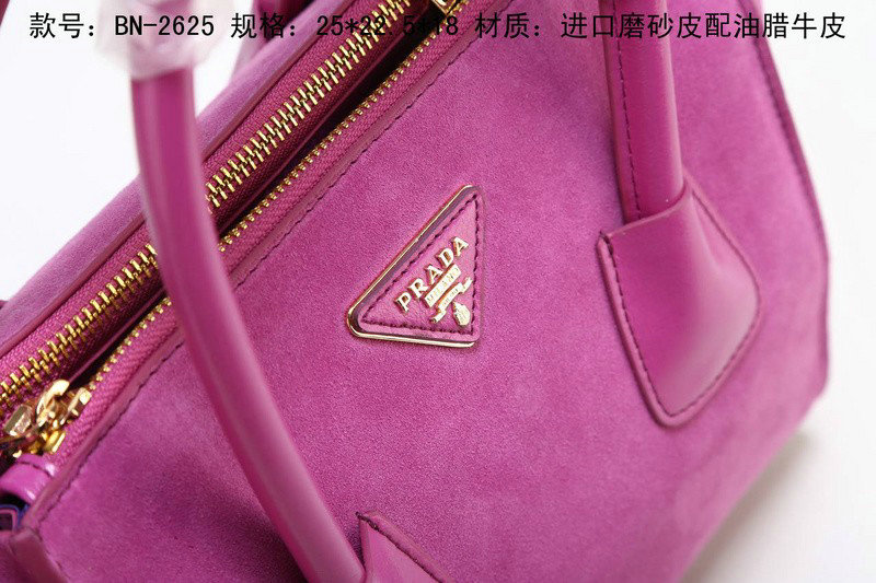 2014 Prada Suede Leather Tote Bag BN2625 Purple